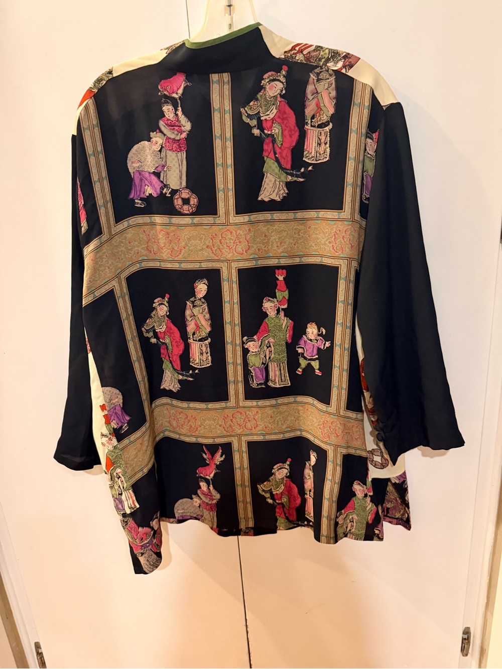 Harari Vintage Silk Asian Geisha Print Blouse - Picture 6 of 6